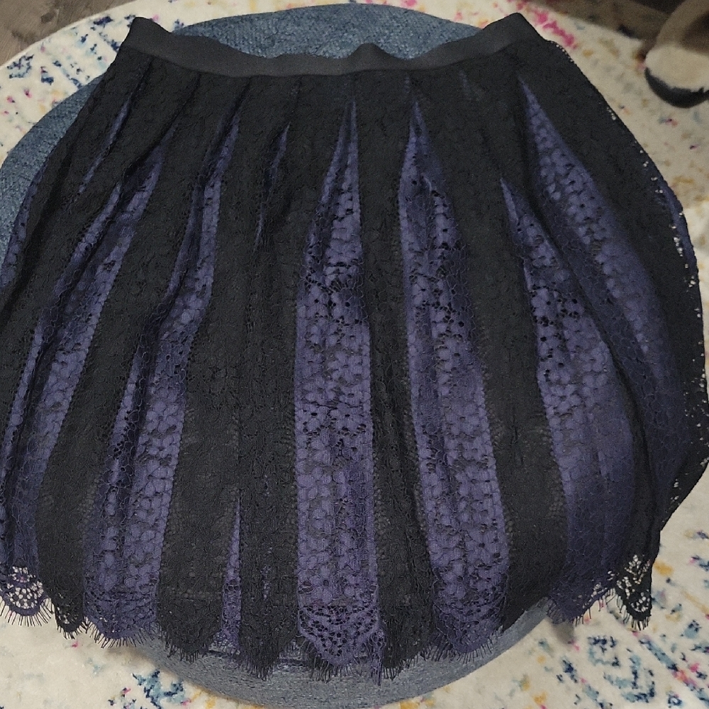 Elegant Black and Blue Lace Skirt Max Studio Skirt Size Large. Great Condition